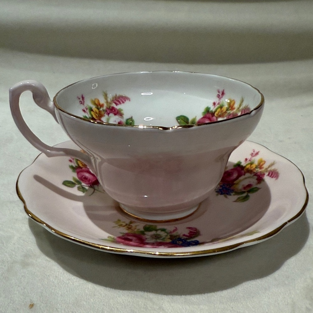 EB Foley Vintage Floral Teacup and Saucer